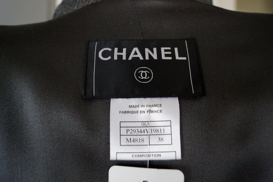 Chanel Black and White Textured Skirt Suit M Chanel