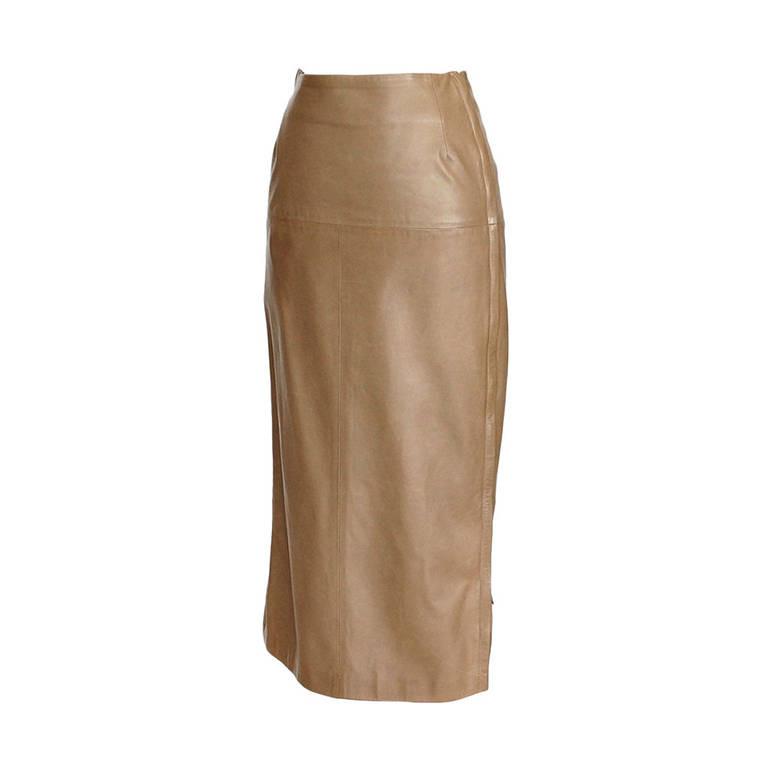 Hermes Skirt Soft Leather w/ Full Length Side Zippers Leather Toggles 38 / 6 - mightychic