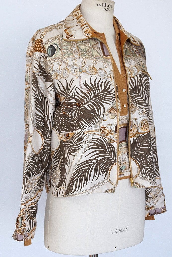 Hermes Jacket Silk Scarf Print Signed 36 / 4 - See Matching Top Listed - mightychic