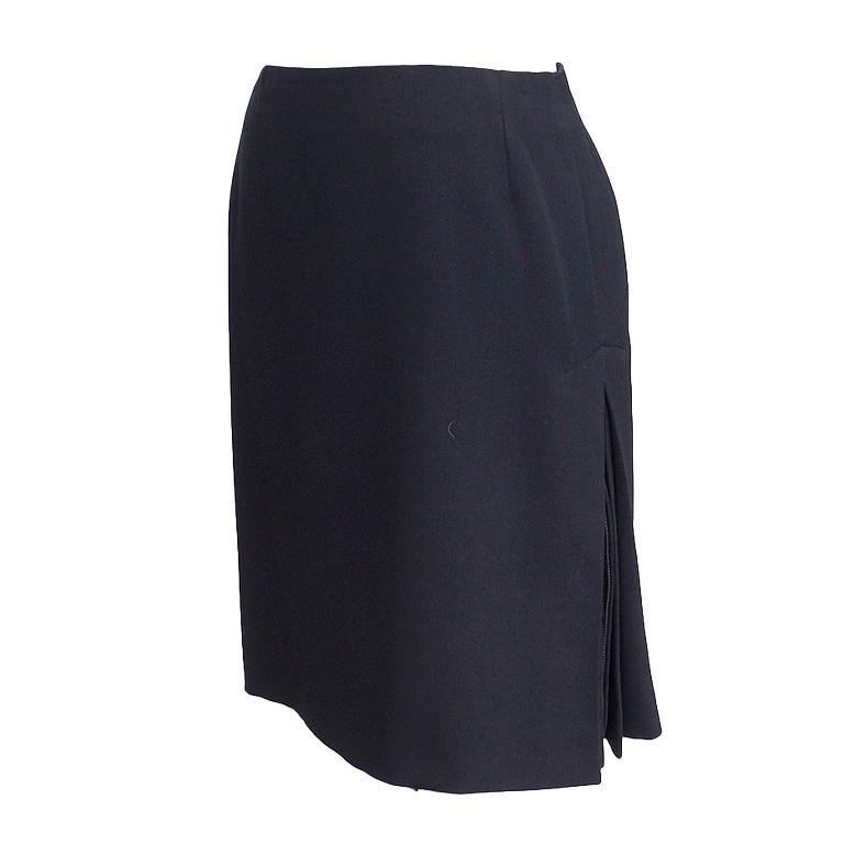 Jean Paul Gaultier Skirt Side Pleated Working Zipper Early 80s' Vintage  42 fits 6 - mightychic