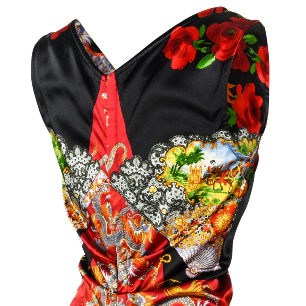 Dolce&Gabbana Collectors Dress Asian Print Rear Detail 40 / 4 - mightychic