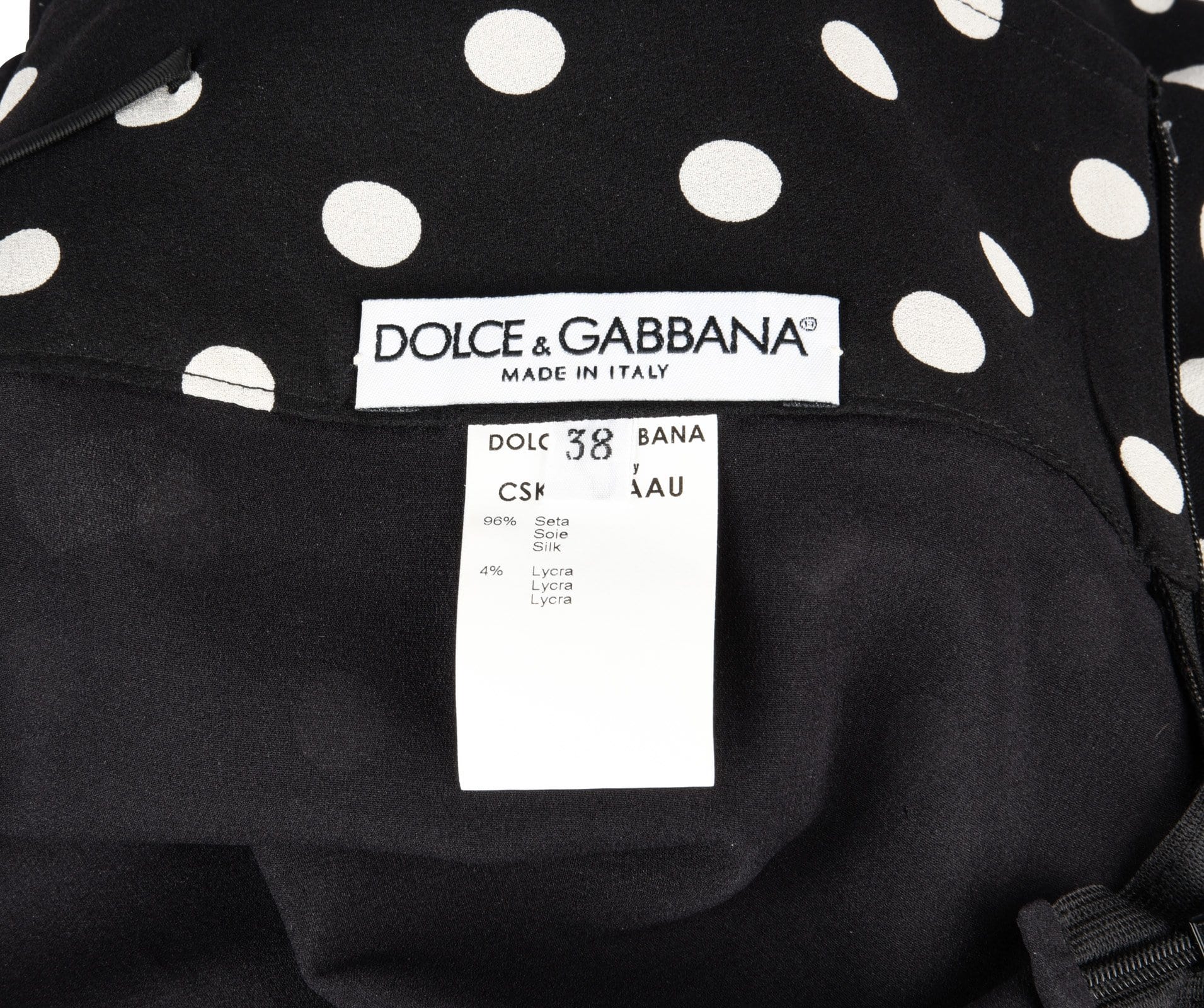 Dolce&Gabbana Skirt Polka Dot Lace Trim Stretch Pencil  38 / 4 - mightychic