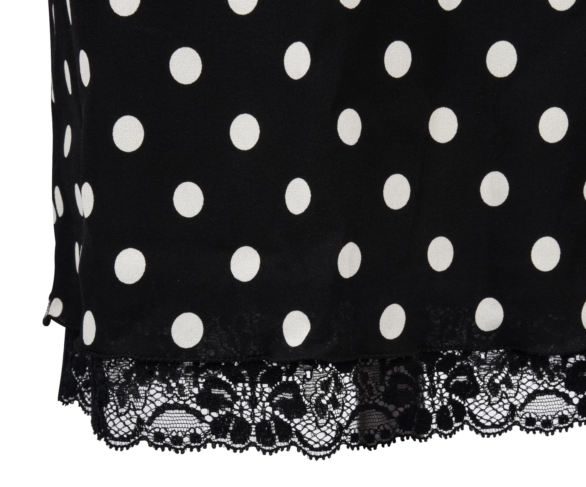 Dolce&Gabbana Skirt Polka Dot Lace Trim Stretch Pencil  38 / 4 - mightychic