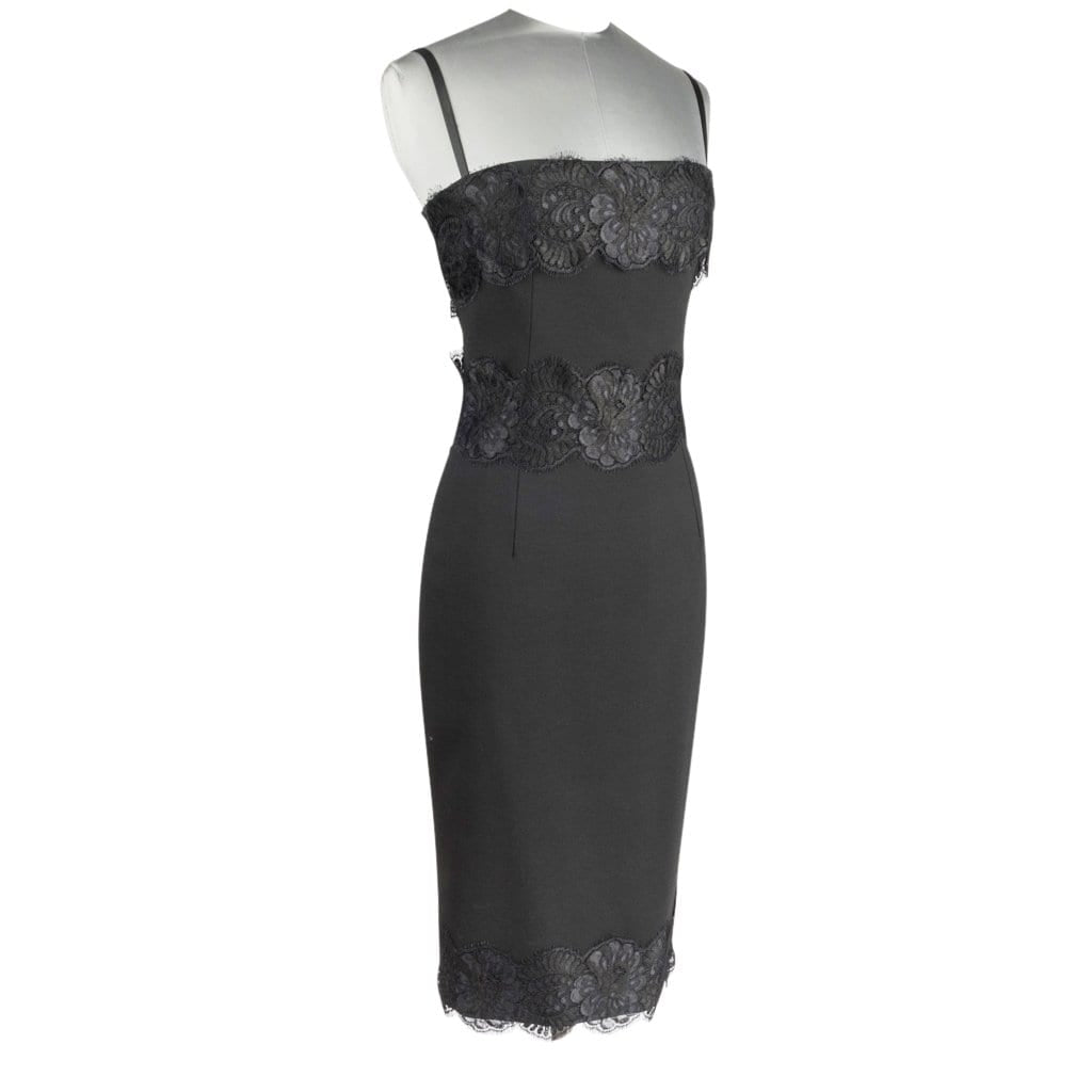 Dolce & Gabbana Black Dress Lace Detail Classic 40 / 6