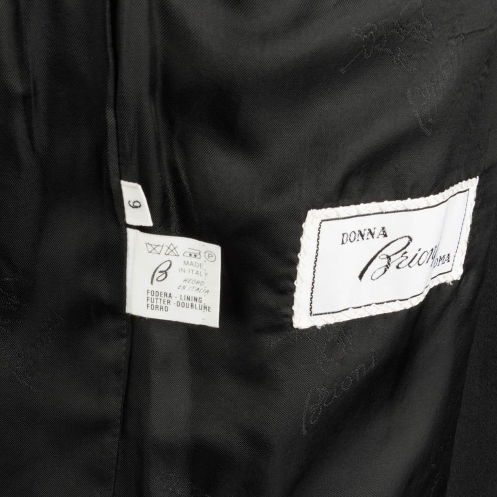 Brioni Donna Cashmere Coat Black Maxi Length 6