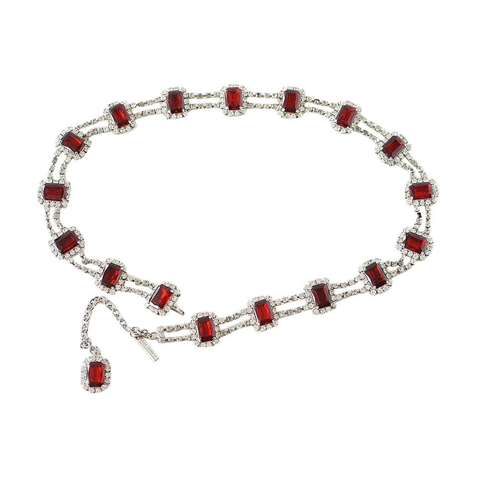 Dolce&Gabbana Belt Vintage Ruby and Swarovski Jewels Adjustable Size ...