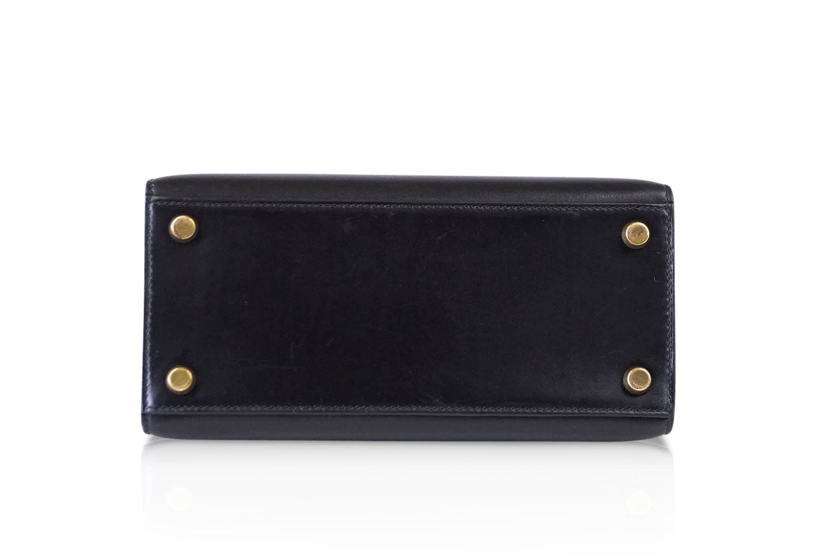 Hermes Vintage Mini Kelly 20 Sellier Soleil Bag Box Leather Gold Hardware