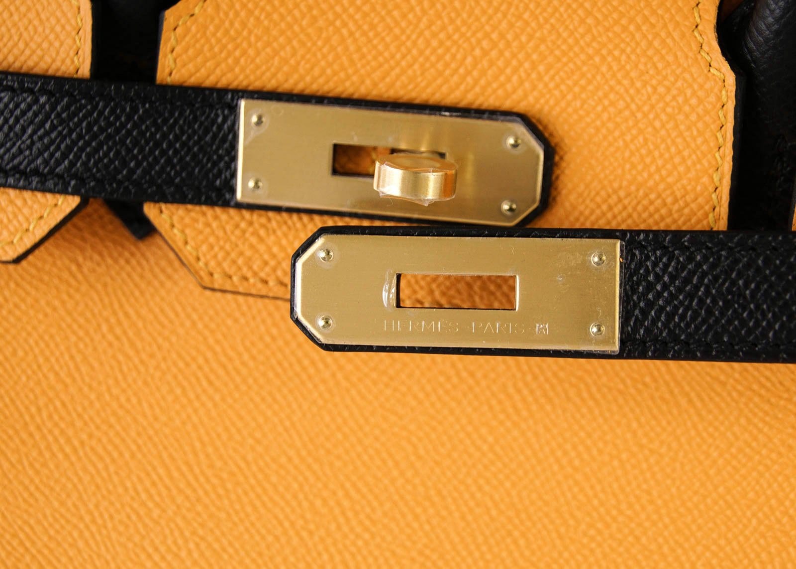 Hermes Birkin 30 Bag HSS Bi-Color Jaune Black Brushed Gold Epsom –  Mightychic