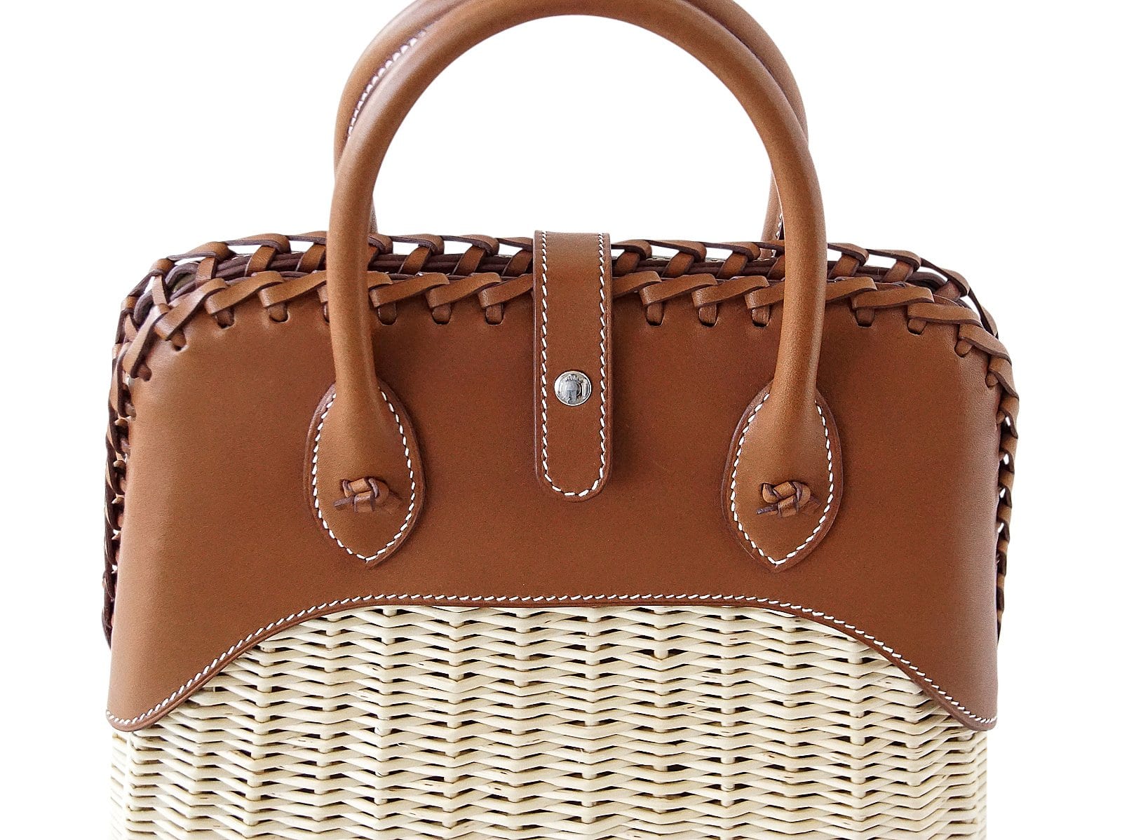 Hermes Bolide Picnic Bag Osier Wicker Barenia Limited Edition - mightychic