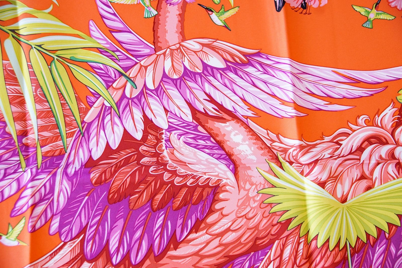 Hermes Scarf Flamingo Party Miami 90 cm Silk Limited Edition Pink Carre New w/ Box - mightychic