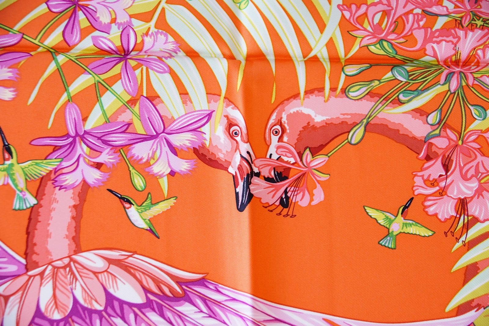 Hermes Scarf Flamingo Party Miami 90 cm Silk Limited Edition Pink Carre New w/ Box - mightychic