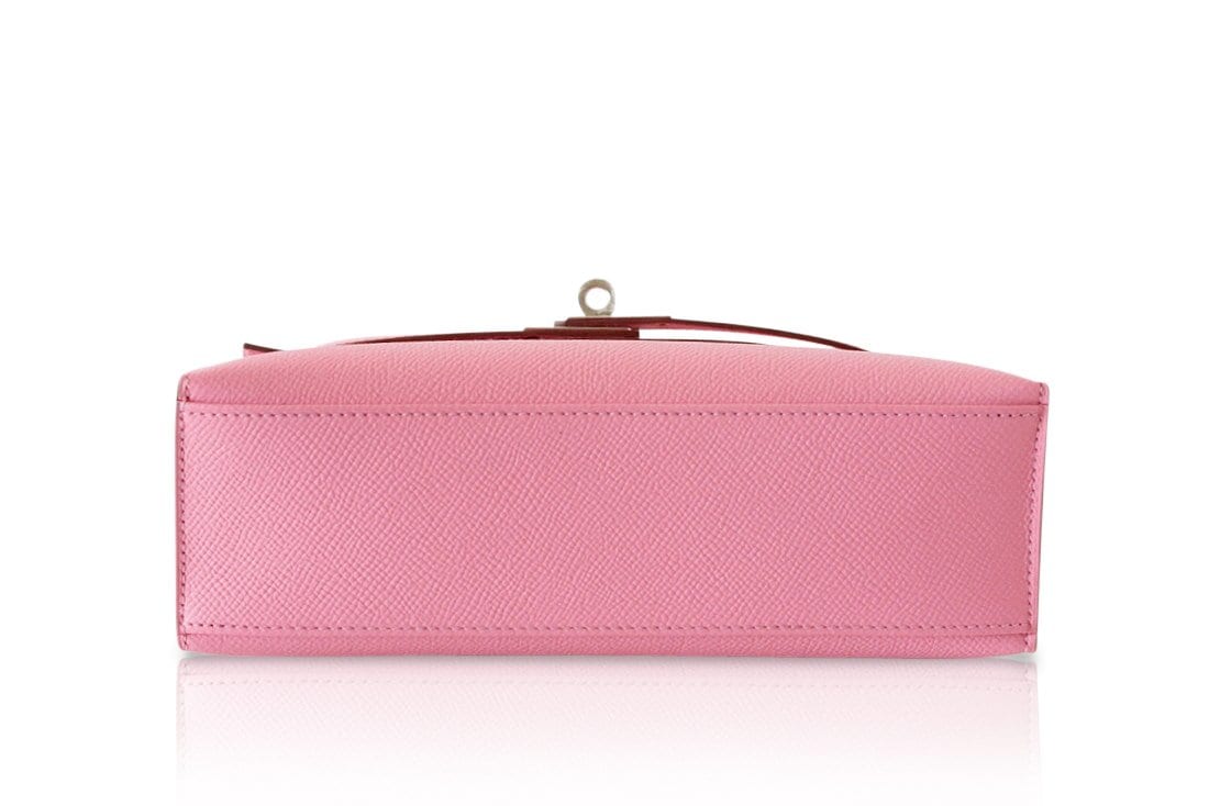 Leather Inspired Kelly Depeches Pouch Bag Pink