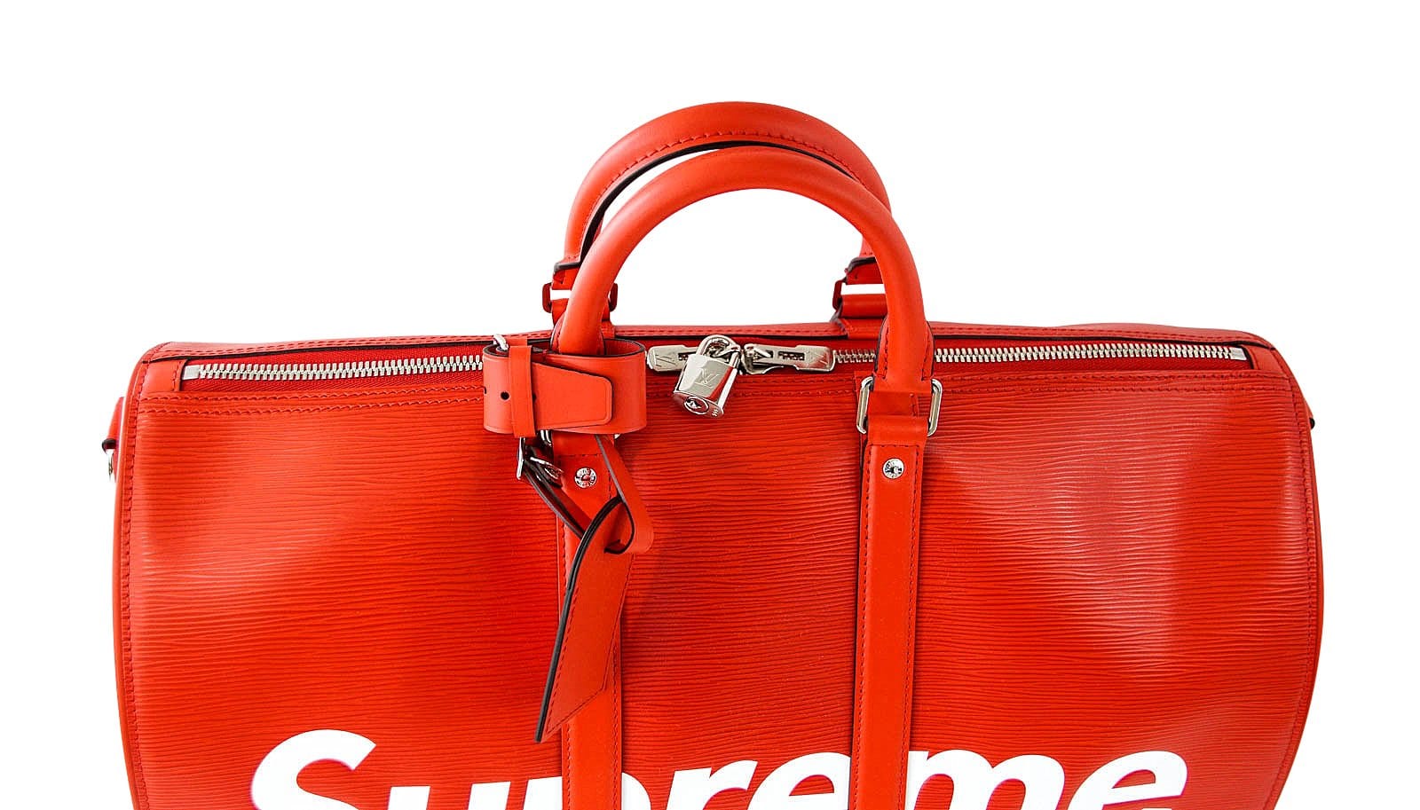 Louis Vuitton Supreme Red Epi Keepall Bandouliere 45 Palladium