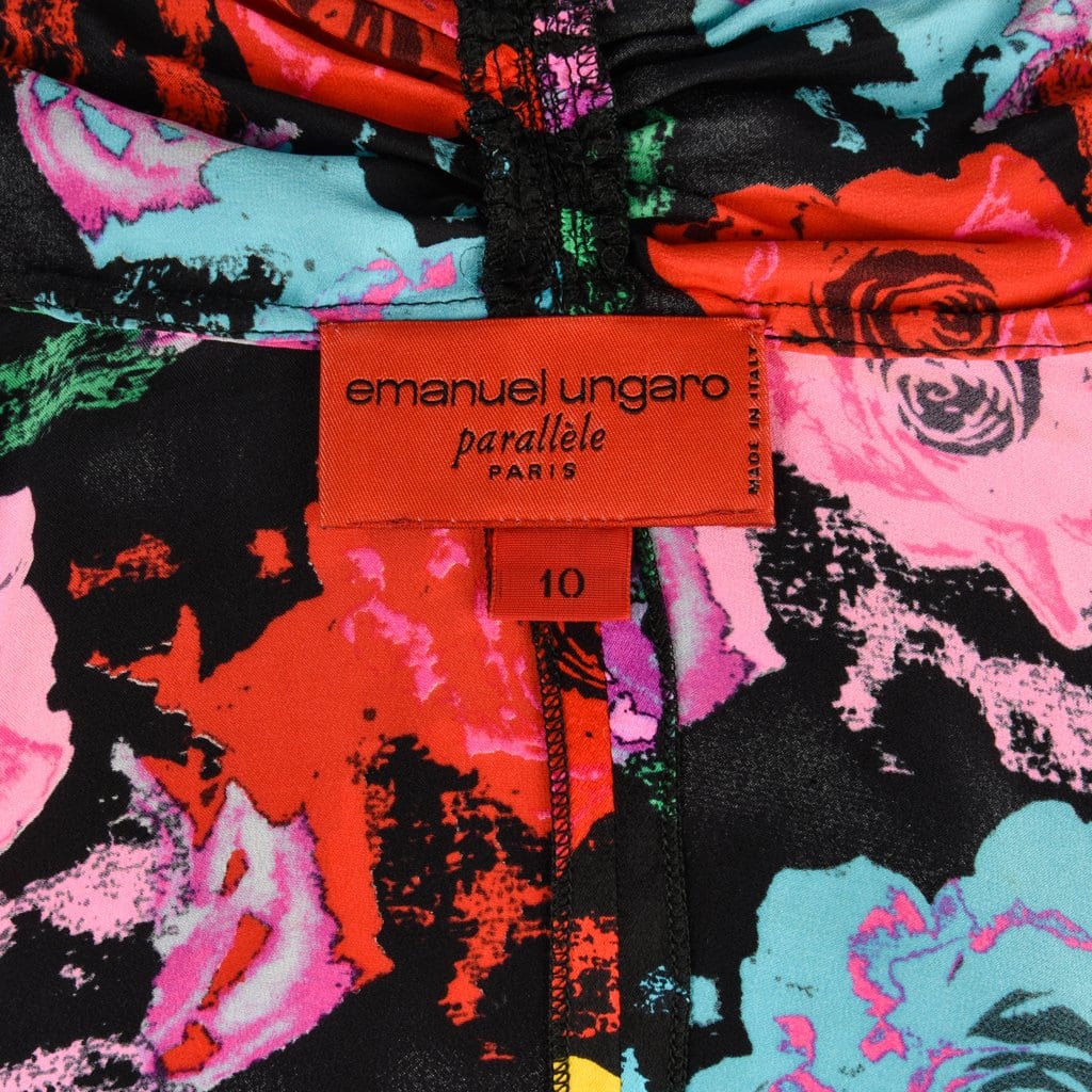 Emanuel Ungaro Vintage Blouse Floral Print Top fits 6 - mightychic