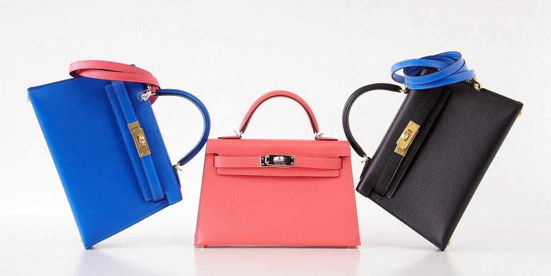 Hermès Kelly Black Tadelakt Mini 20 Gold Hardware, 2023 (Like New), Womens Handbag