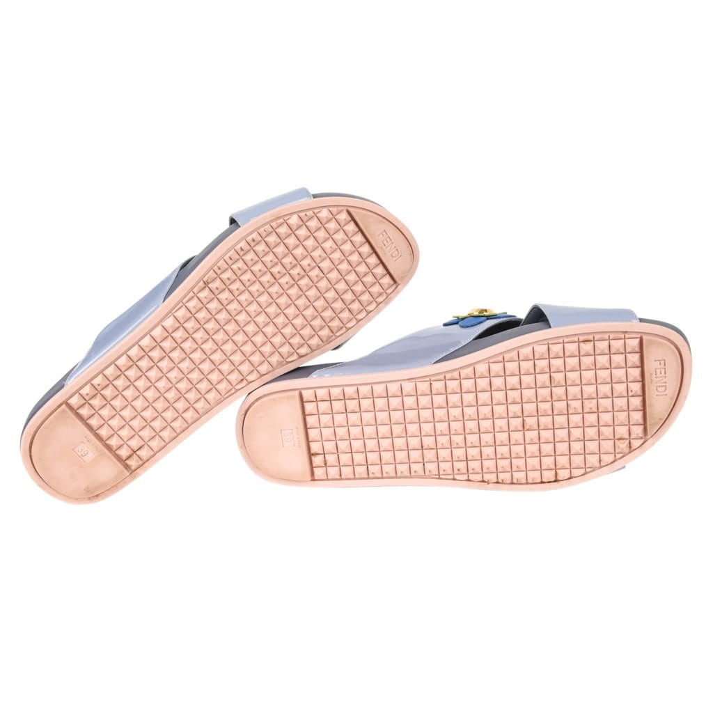 Louis Vuitton Leather Applique Embellished Platform Slide Sandals
