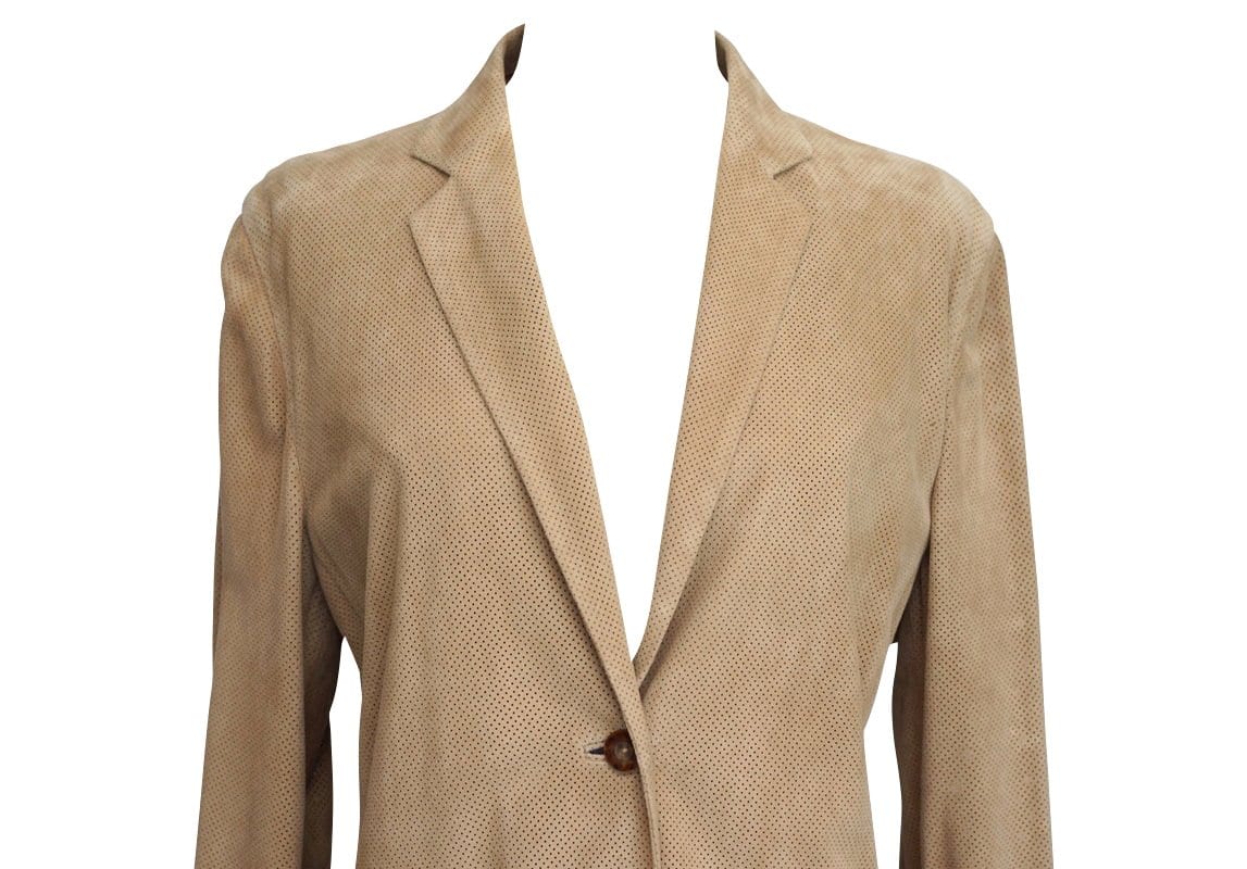 Loro Piana Jacket Perforated Lamb Suede SO CHIC nwt 46 - mightychic
