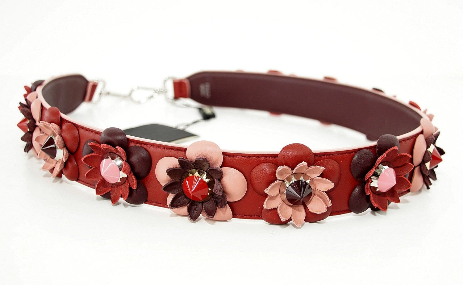 Fendi 3D Flower Strap You Elaphe Studded Leather Applique Limited Edition - mightychic