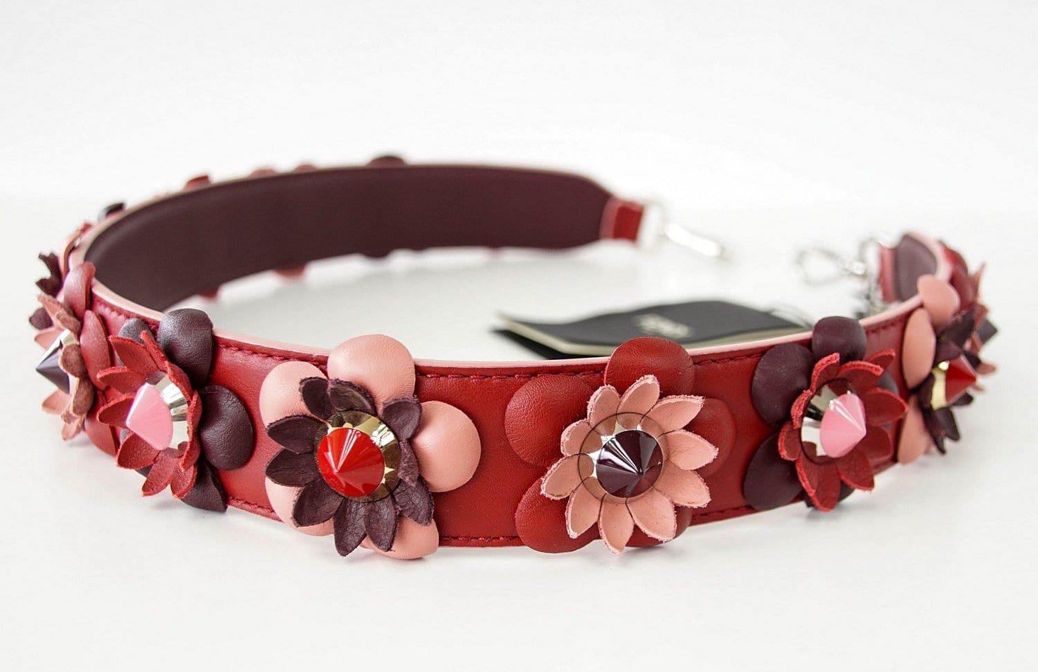 Fendi 3D Flower Strap You Elaphe Studded Leather Applique Limited Edition - mightychic