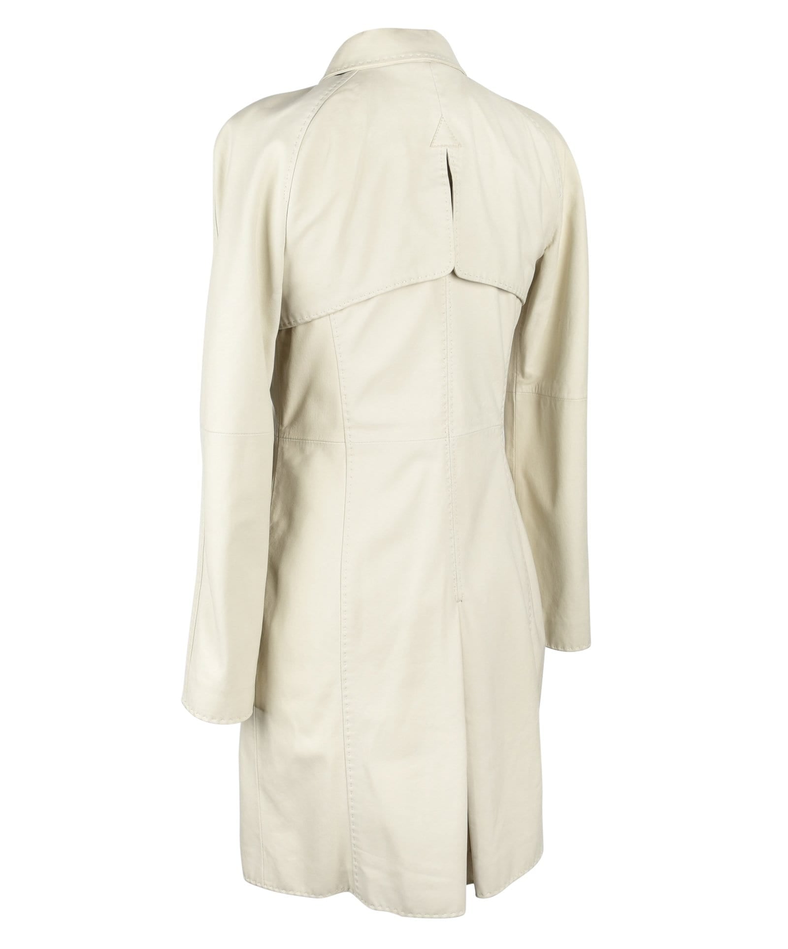 Giorgio Armani Coat Lambskin Leather Winter White 38 / 6 nwt - mightychic