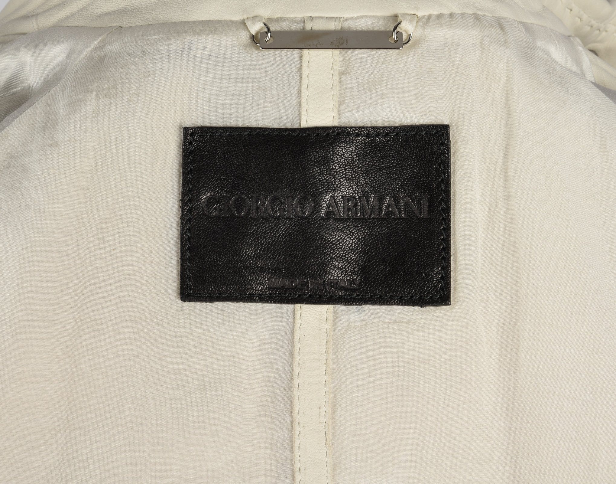 Giorgio Armani Coat Lambskin Leather Winter White 38 / 6 nwt - mightychic