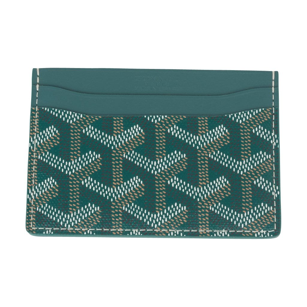 GOYARD Goyardine Saint Sulpice Card Holder Green 1288362