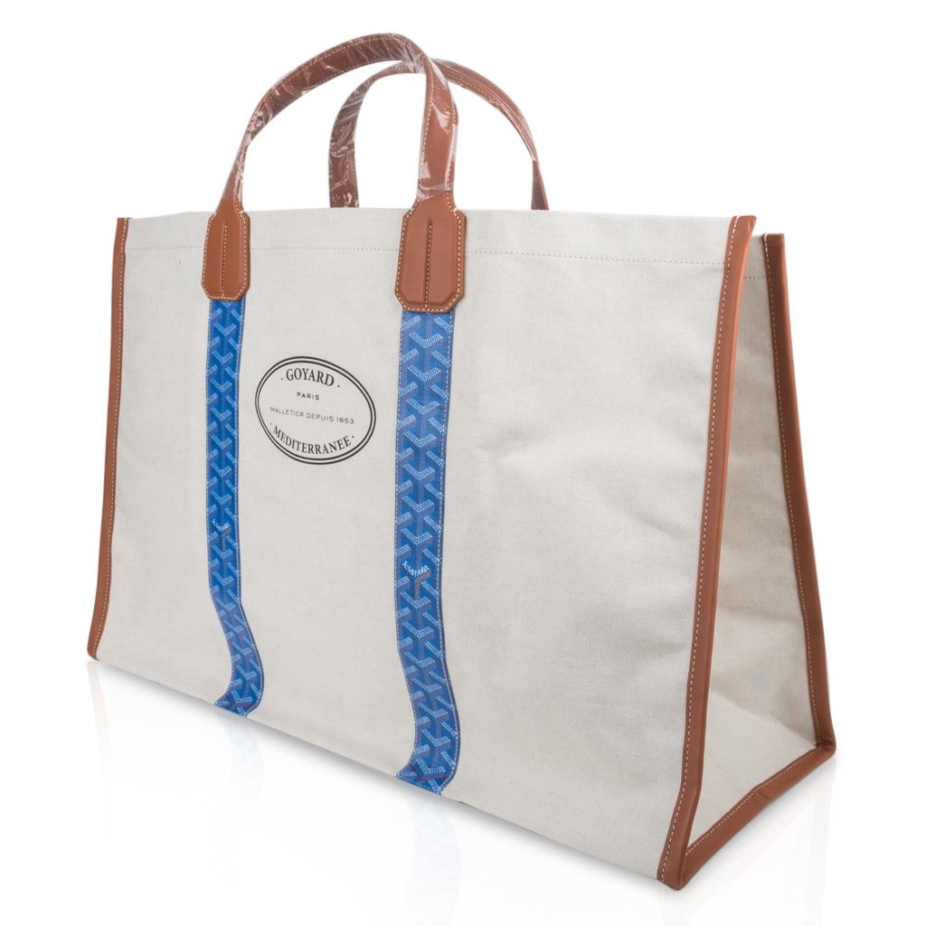 goyard blue tote bag