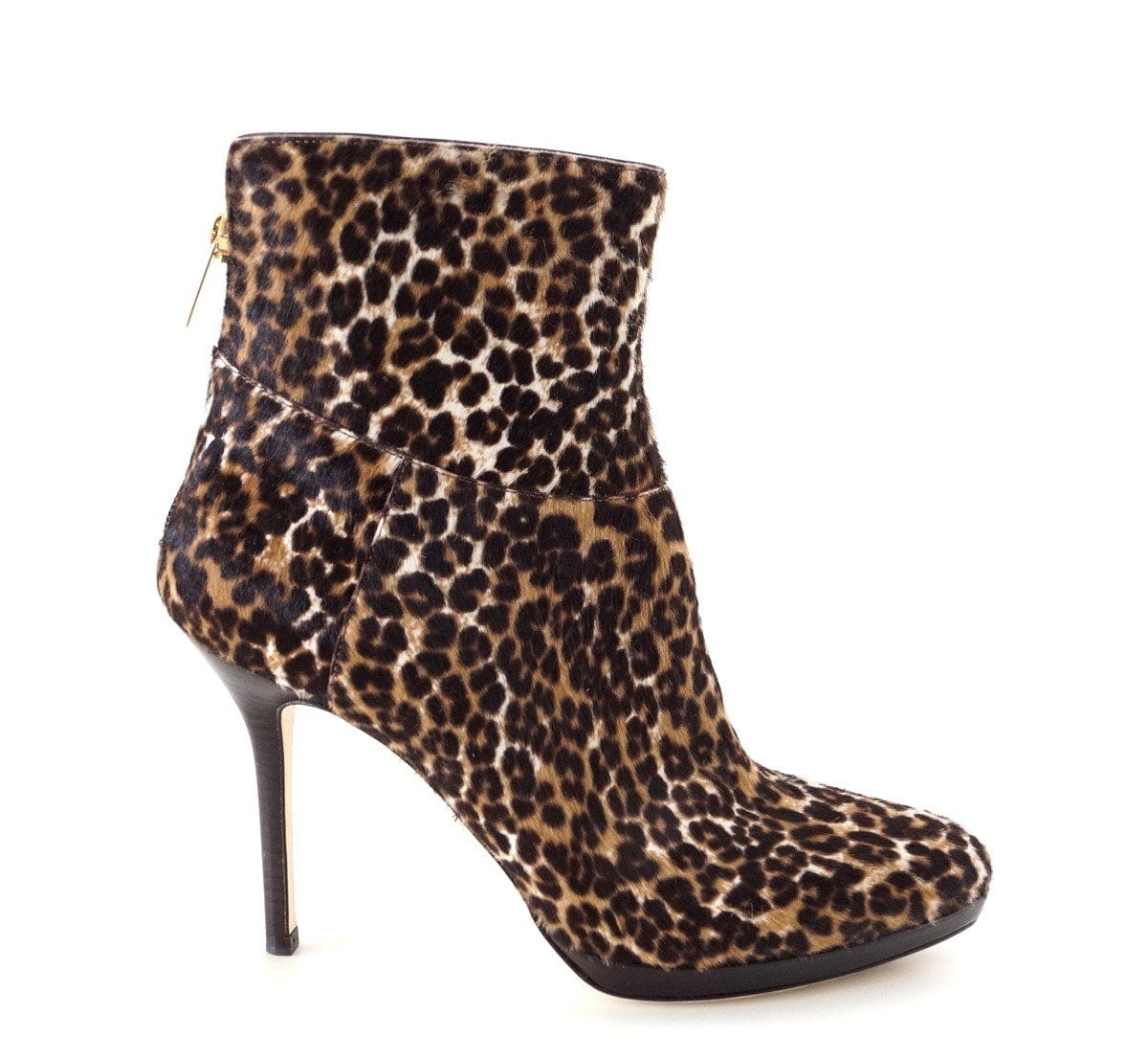 Jimmy Choo Ankle Boot Leopard Print Pony 38.5 /  8.5  new - mightychic