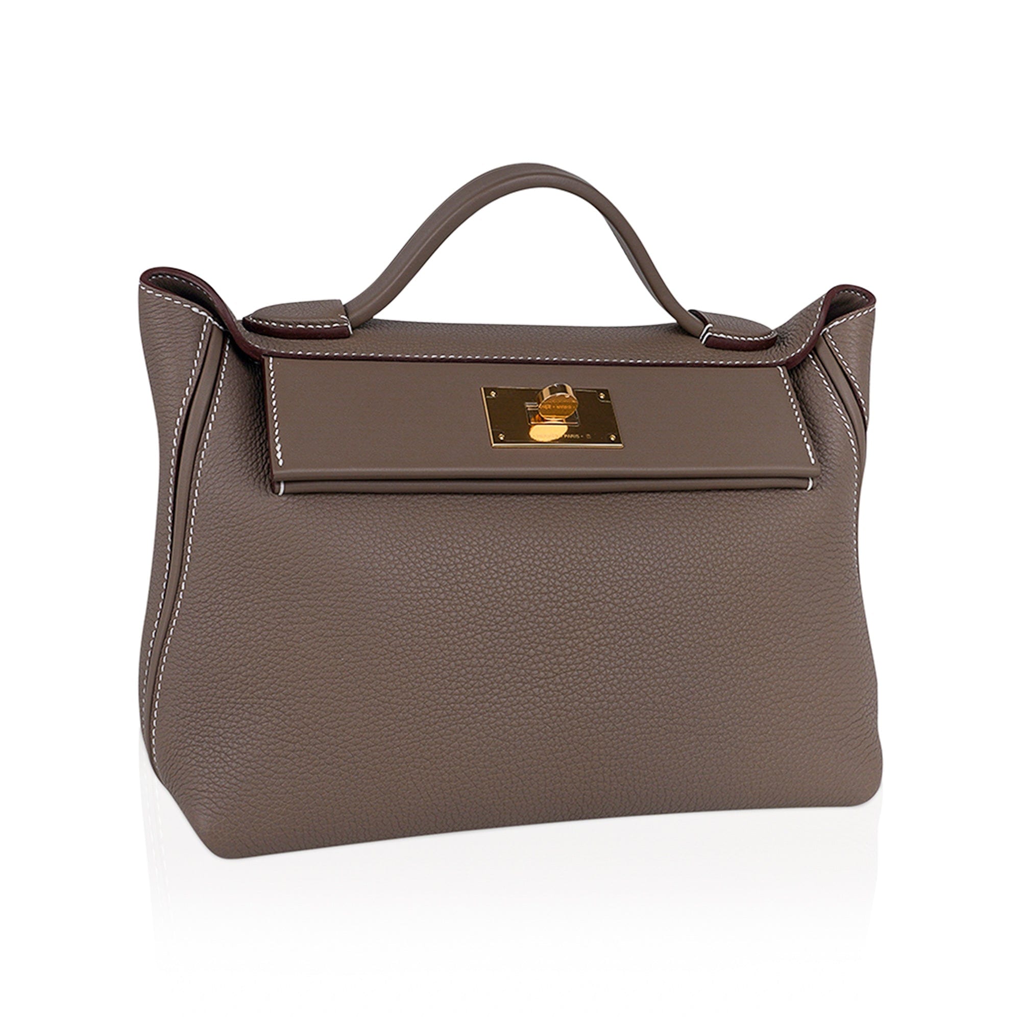 Hermès 24/24 Etoupe Togo and Swift 29 Gold Hardware, 2023 (Like New), Grey Womens Handbag