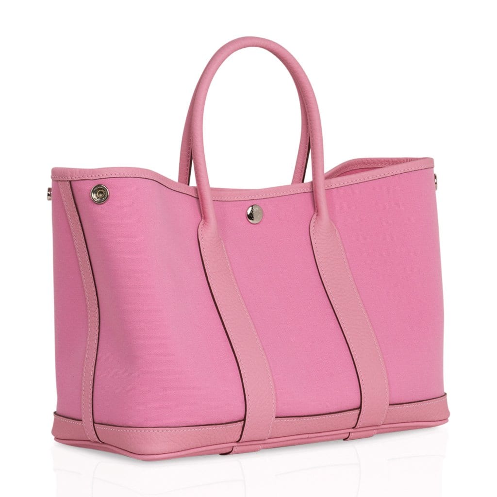 Hermes Garden Party 30 Bag 5P Pink Toile Negonda 30 Palladium – Mightychic