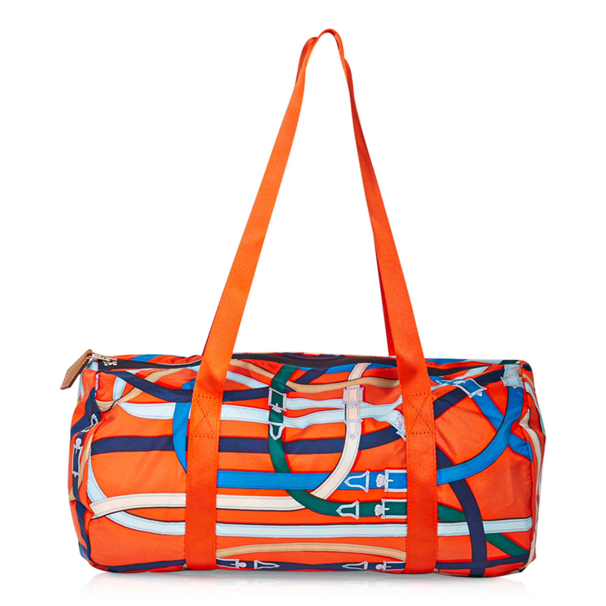 Hermes Bag Airsilk Duffle Cavalcadour 38 Orange Silk Limited Edition New