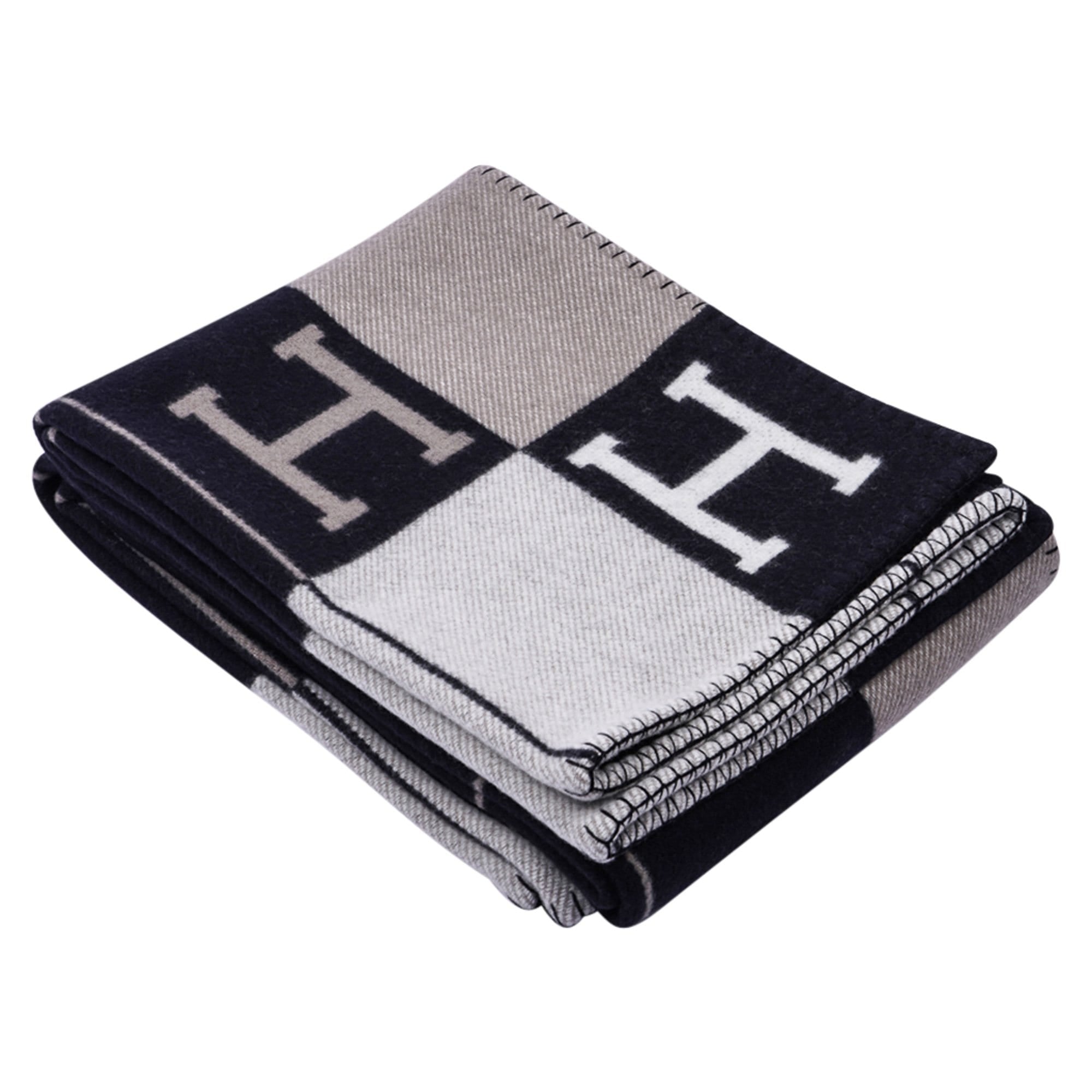 Hermes Blanket Avalon III Black/ Ecru Throw Blanket