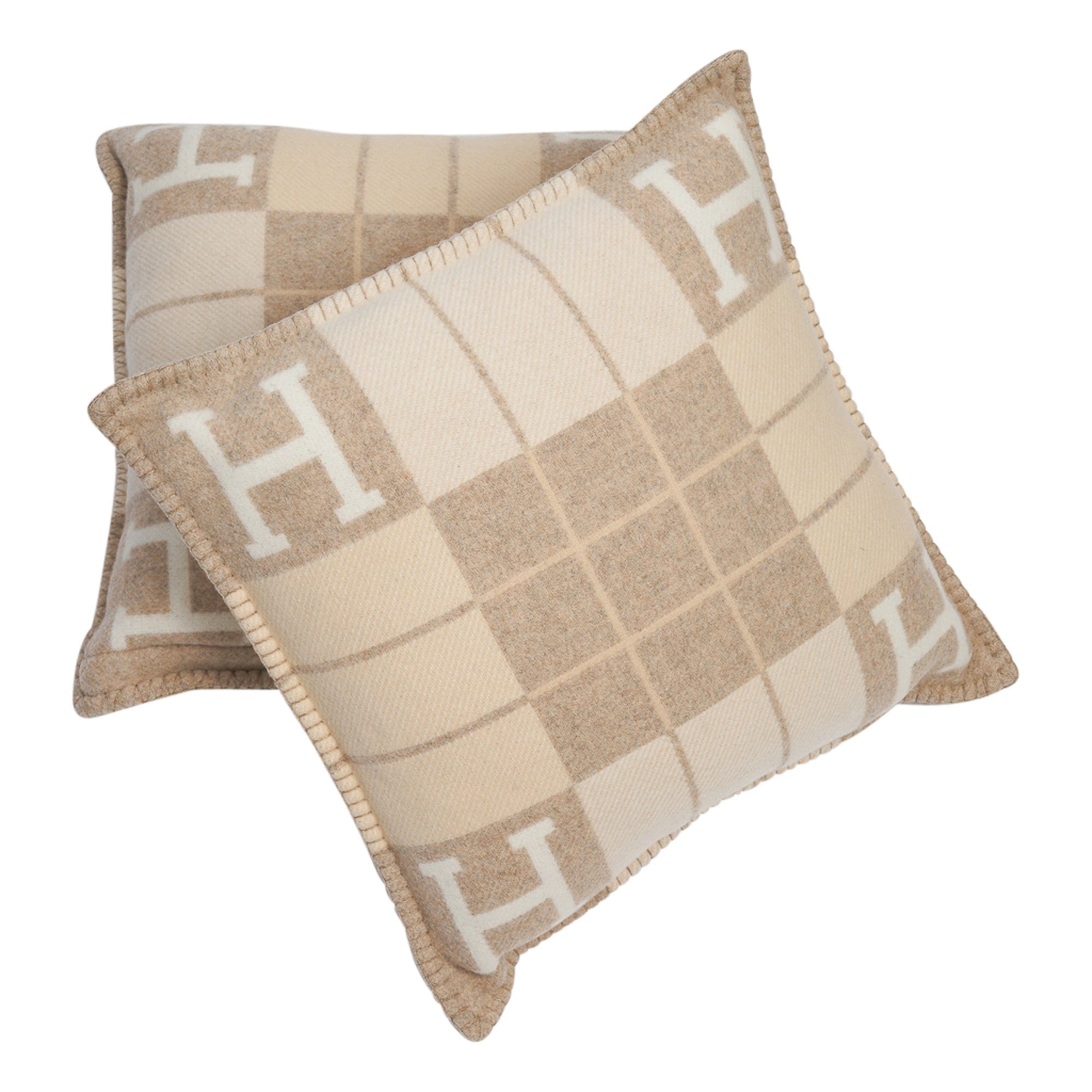Hermes Cushion Avalon III PM H Camomille / Coco Throw Pillow Set of 2