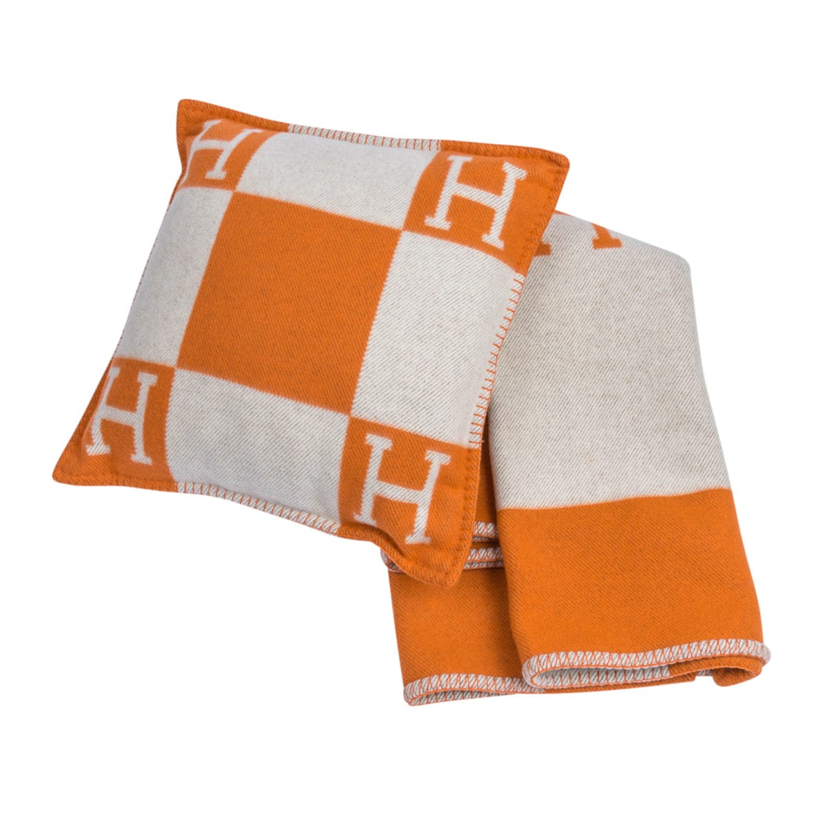 Hermes Cushion Avalon I PM Orange Throw Pillow Set of Two