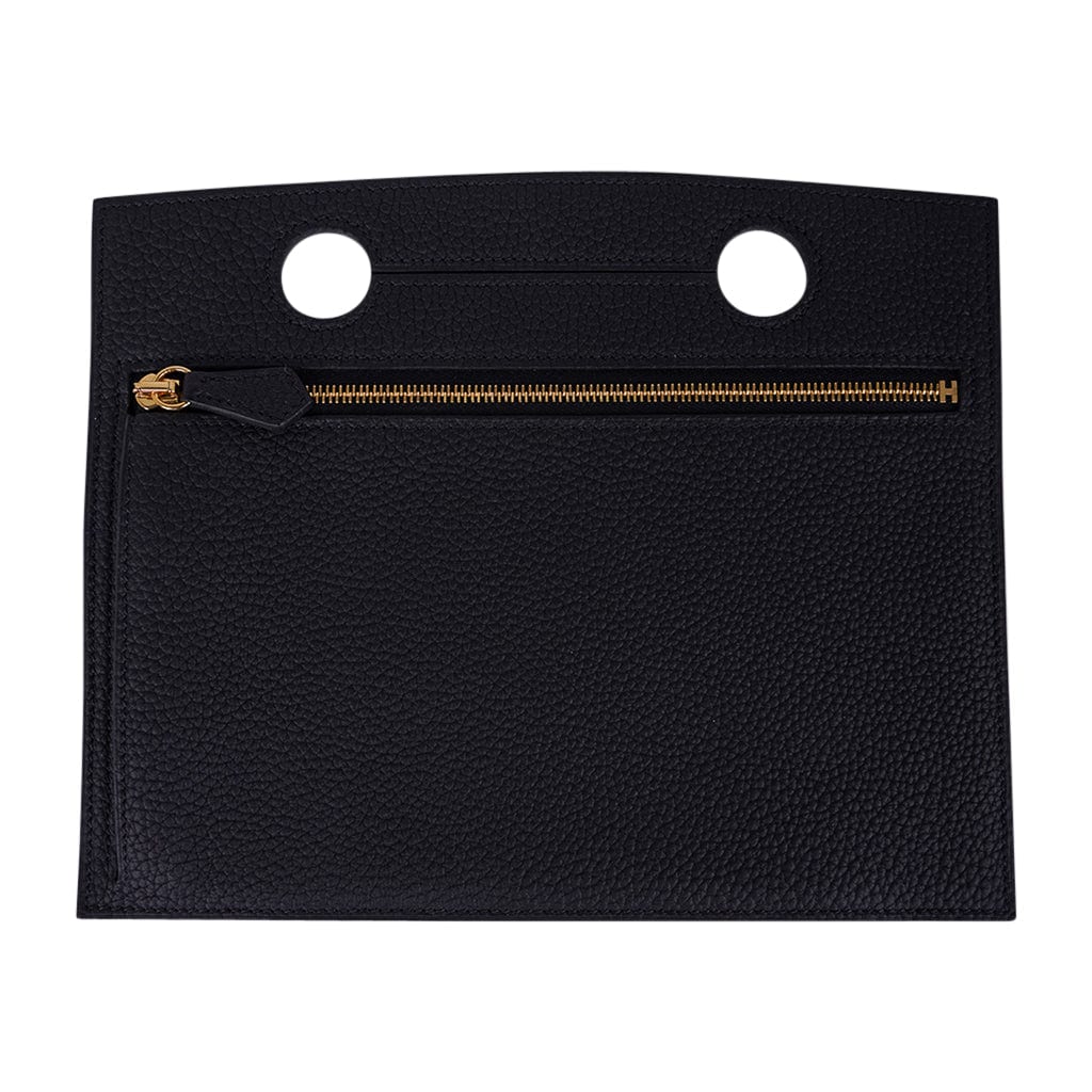 Hermes Backpocket Pouch 30 Detachable Black Togo Gold Hardware