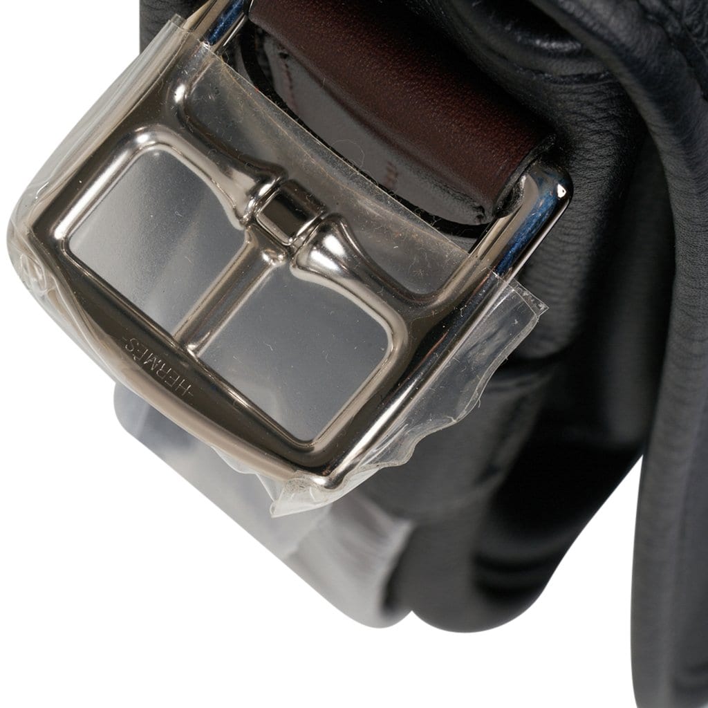 Hermes Barda Messenger Bag Black Sikkim Leather Palladium Hardware New
