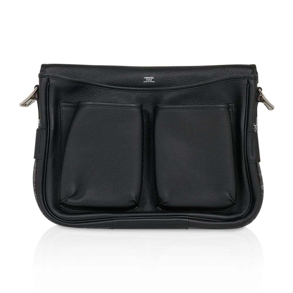 Hermes Barda Messenger Bag Black Sikkim Leather Palladium Hardware New –  Mightychic