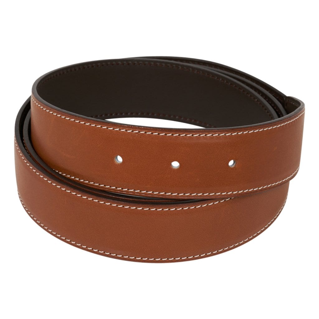 Brown Barenia / Luxury Hermes French calf leather strap 21mm Louis