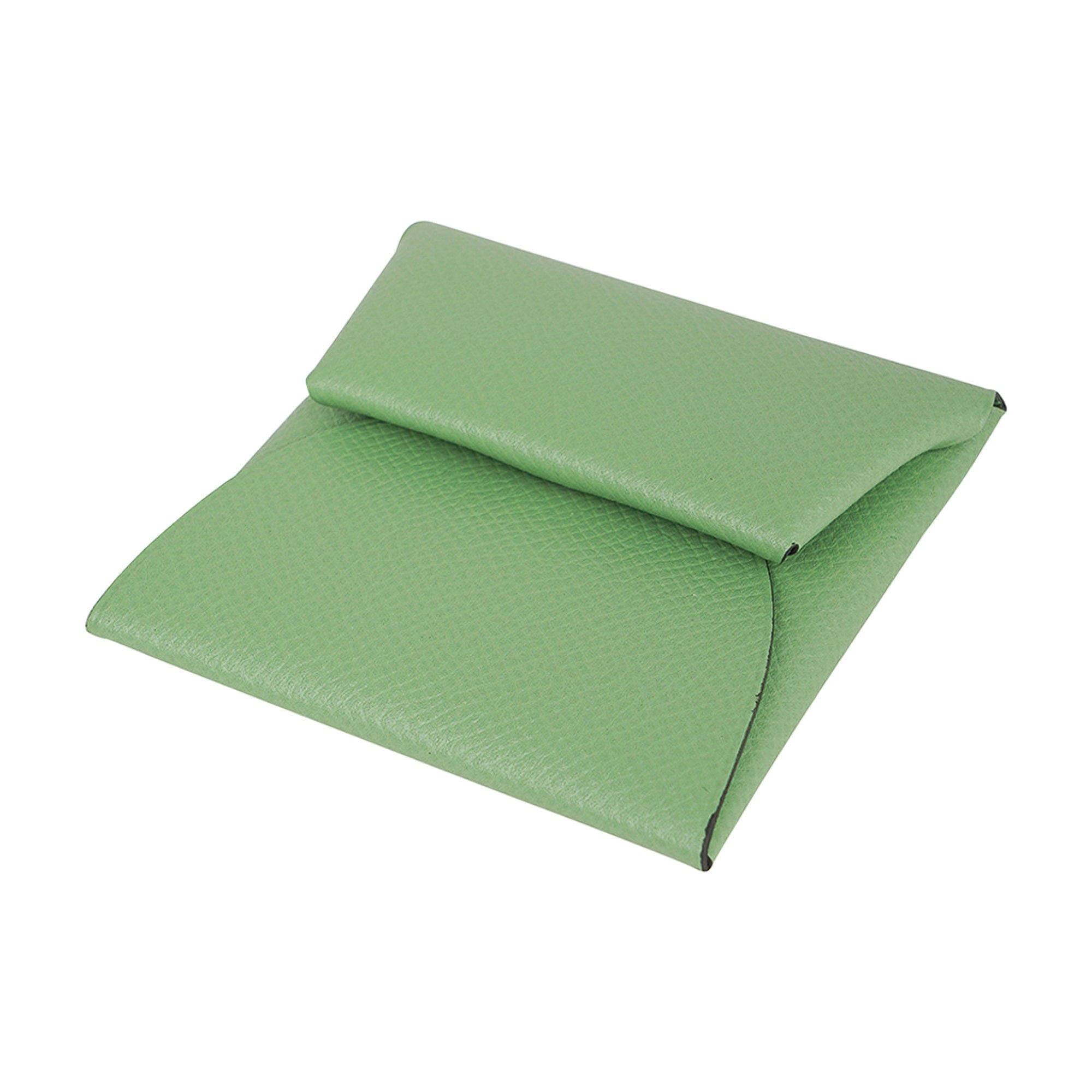 Shop HERMES HERMES PADOCK CHANGE PURSE BLEU BRUME VERT CRIQUET