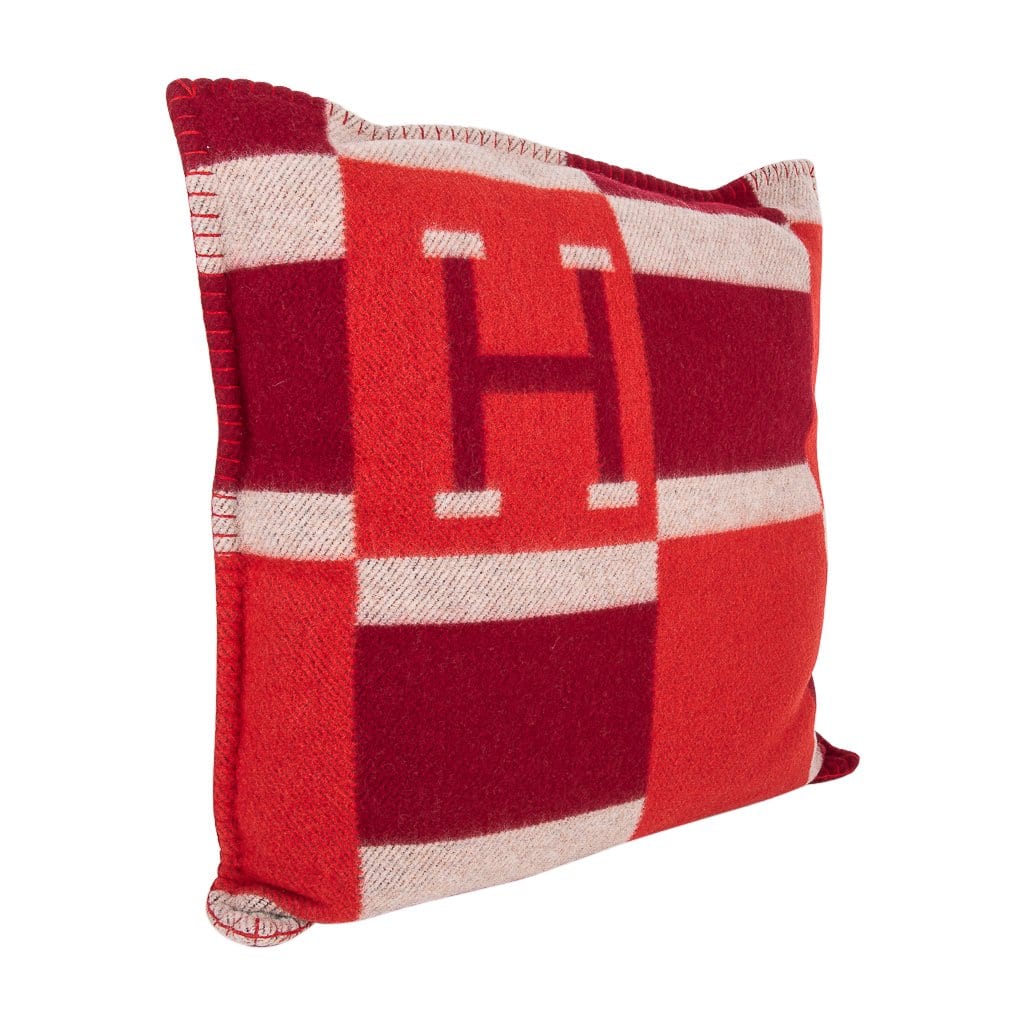 Hermes Cushion Avalon Bayadere PM Throw Pillow Rouge New