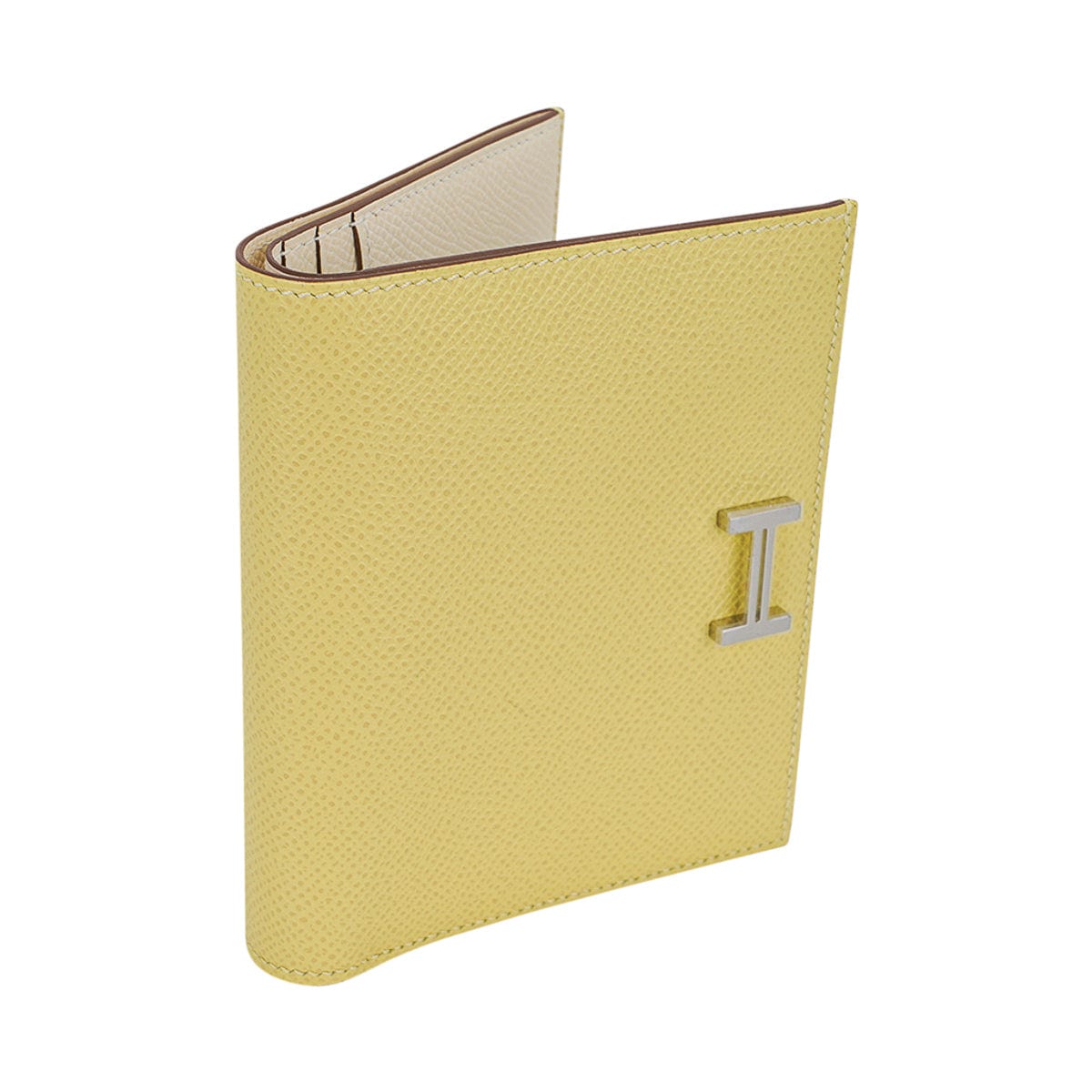 Hermes Bearn Compact Verso Wallet Jaune Poussin / Nata Gold Hardware E –  Mightychic