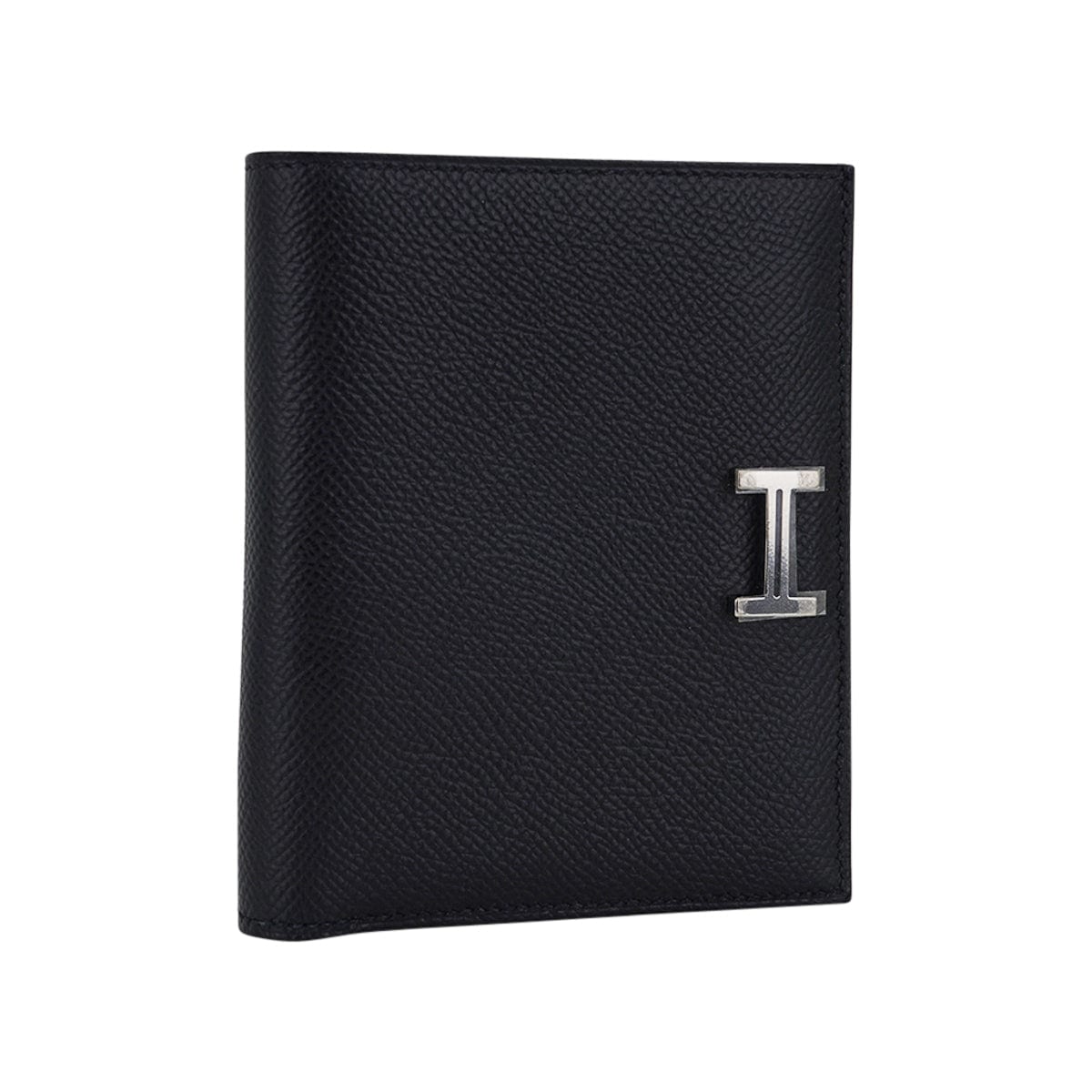 Hermes Black Compact Bearn Wallet Black Epsom Palladium For Sale