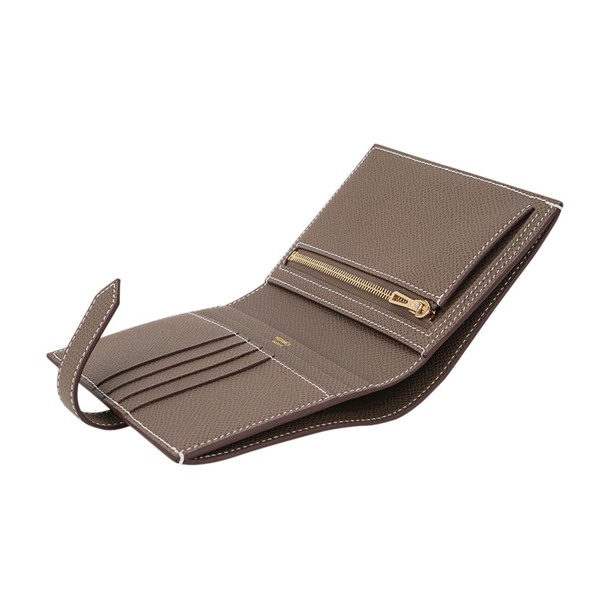 HERMES Epsom Mini Bearn Wallet Etain 1293502