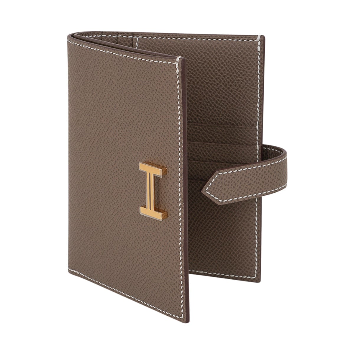 Hermes Bearn Combinet Jaune Poussin/Nata Voe Epson Trifold Wallet Z  Engraved