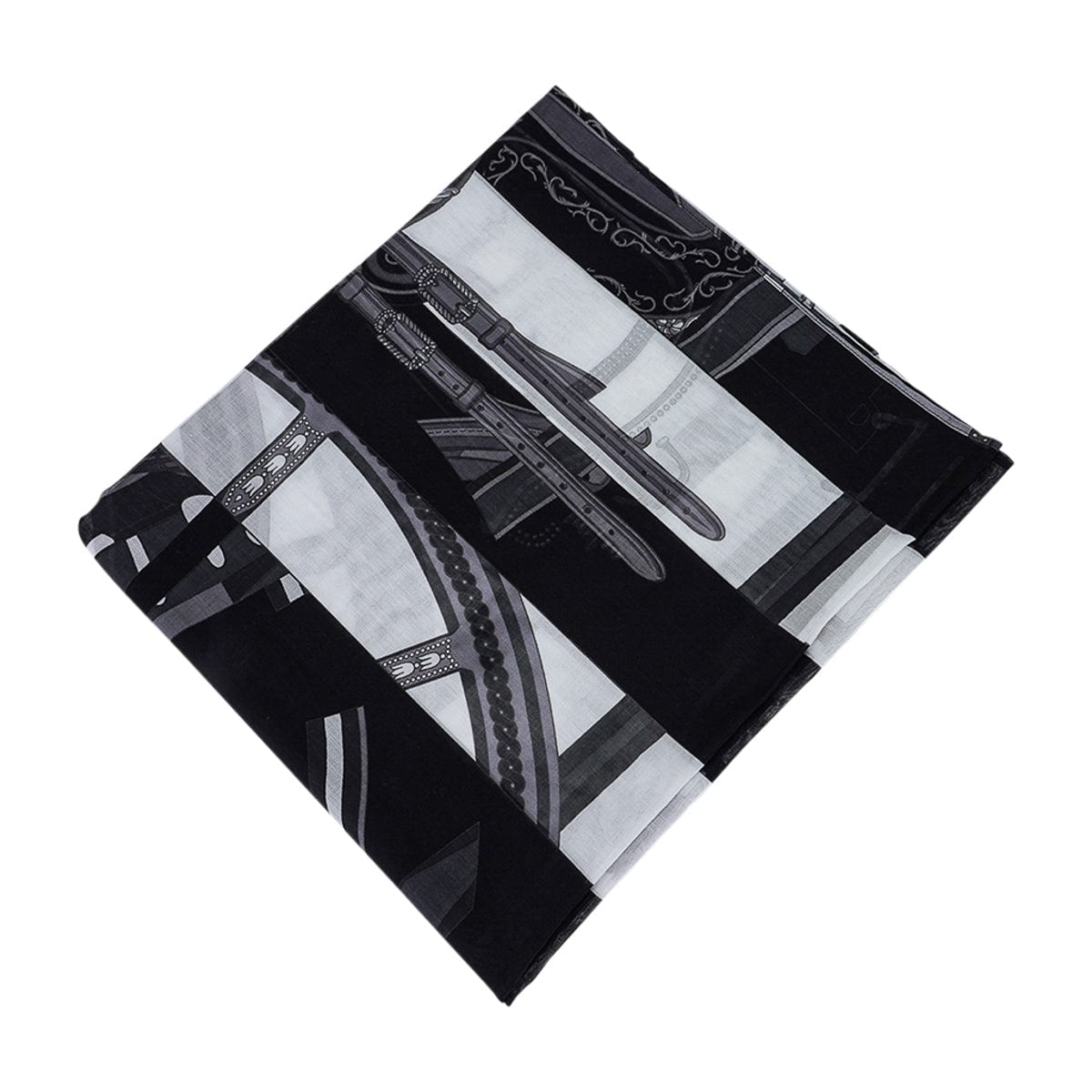Hermes Pareo Berline Bayade Print Black / Grey / White – Mightychic