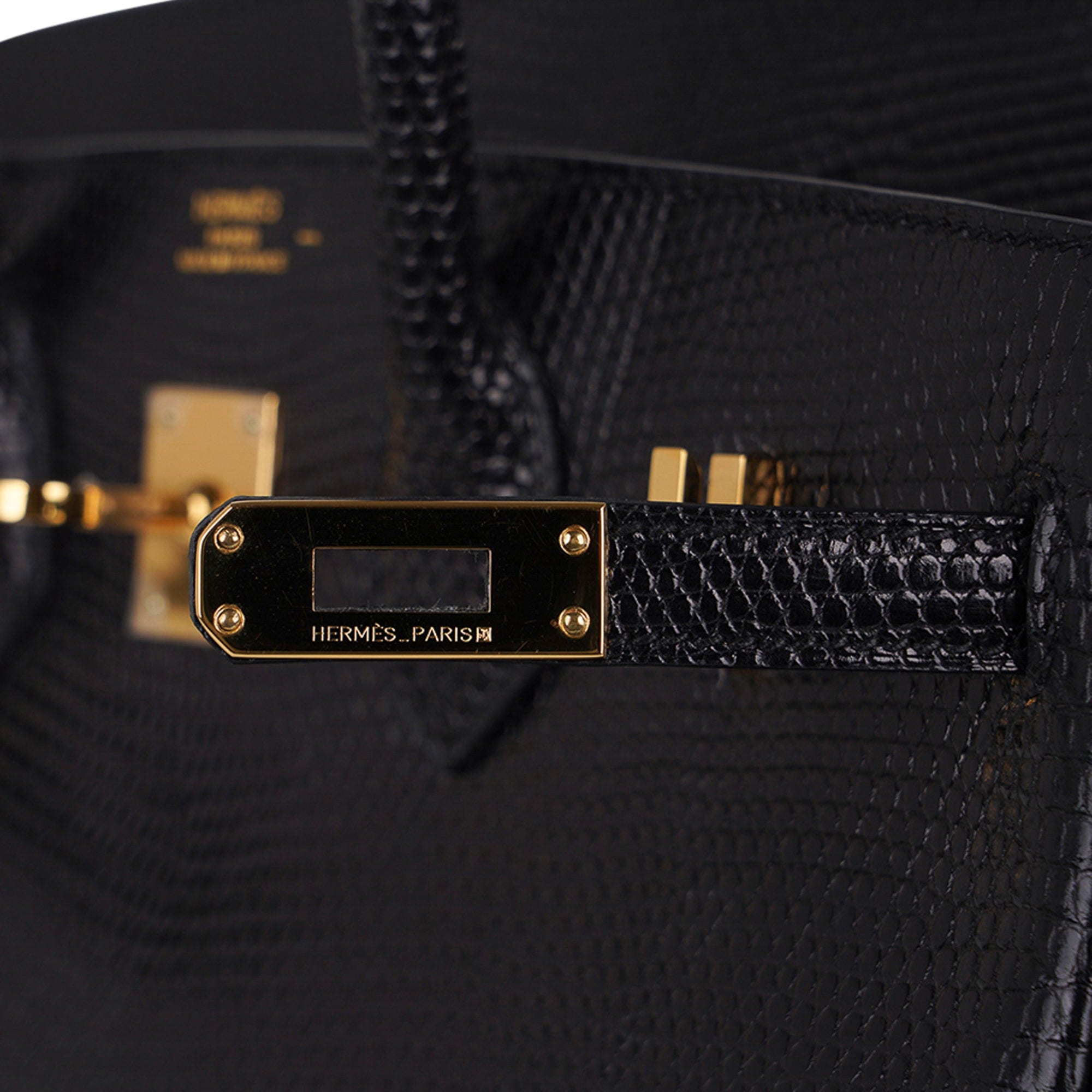 HERMÈS BIRKIN 25CM TOUCH BLACK Togo & Lizard Leather with Gold Hardware