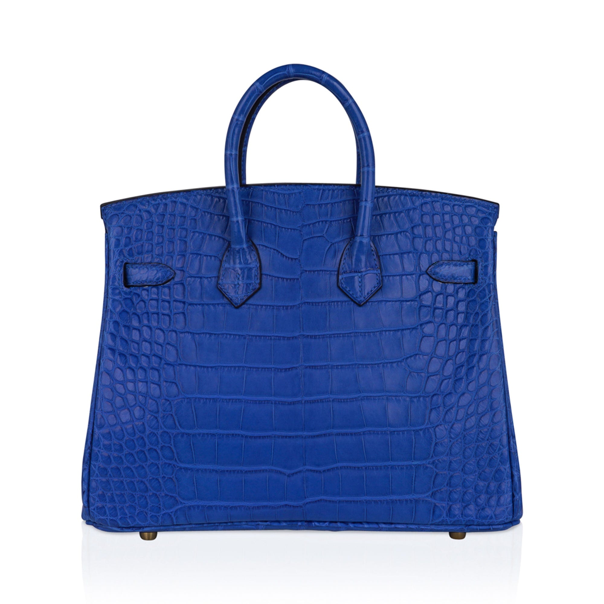 Hermes Birkin Bag Alligator Leather Gold Hardware In Blue
