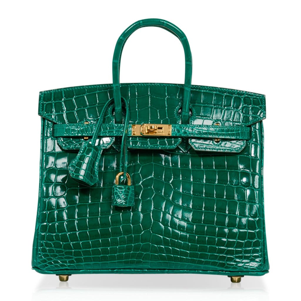 hermes crocodile bag green