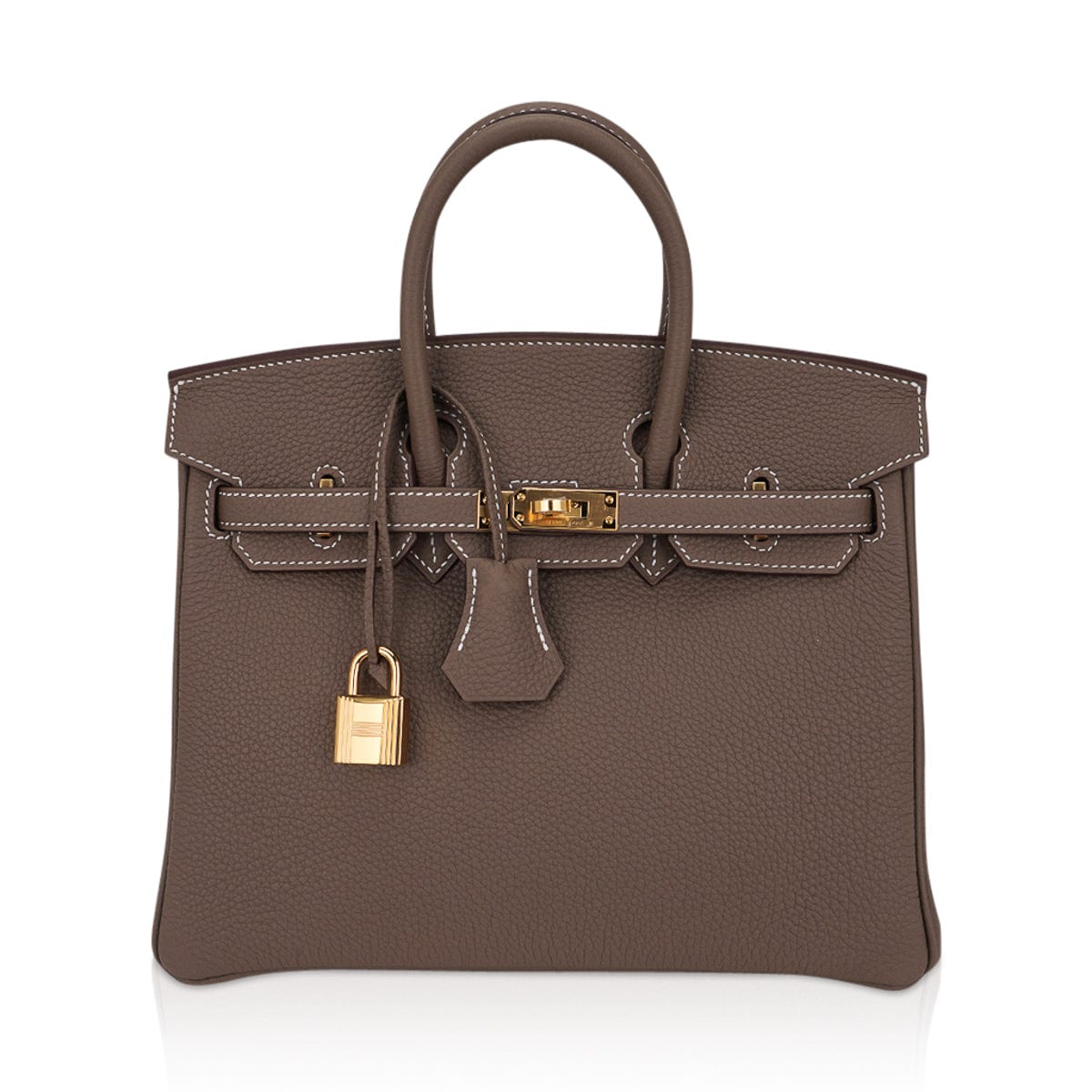 Hermes Birkin 25 Etoupe Bag Gold Hardware Togo Leather