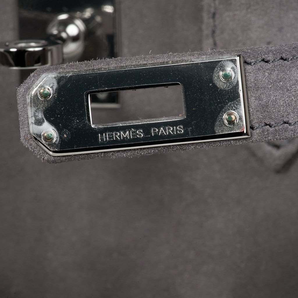 Hermès Birkin 25cm Gris Perle Doblis Suede Leather Palladium Hardware